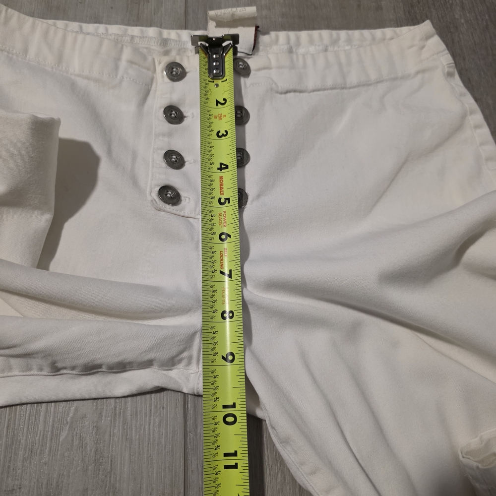 MAX B White Sailor Button Wide Leg Pants Y2K Made in Canada Size 7 - Picture 9 of 13
